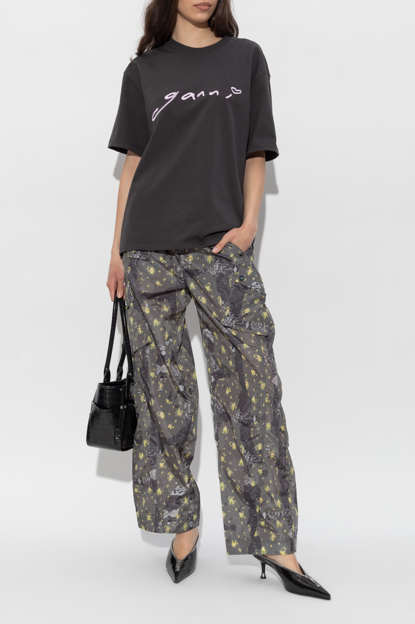 Ganni T-shirt with embroidered logo | Women's | Vitkac